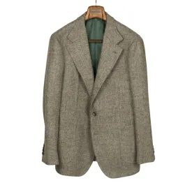 x Sartoria Carrara: Sport coat in taupe hopsack undyed wool tweed