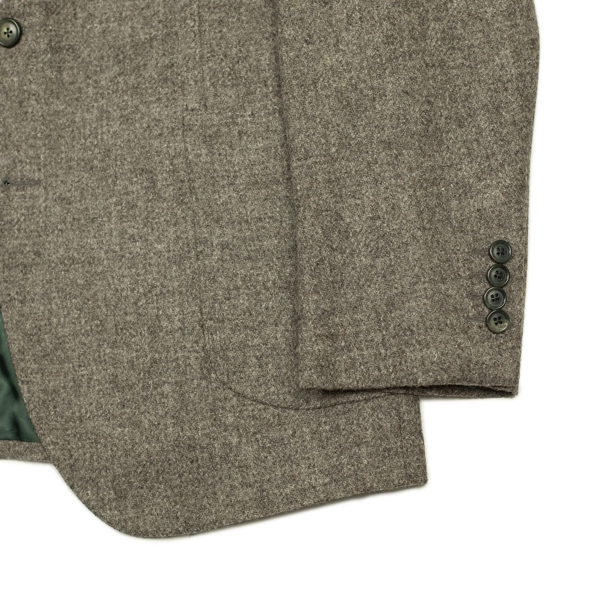 x Sartoria Carrara: Sport coat in taupe hopsack undyed wool tweed